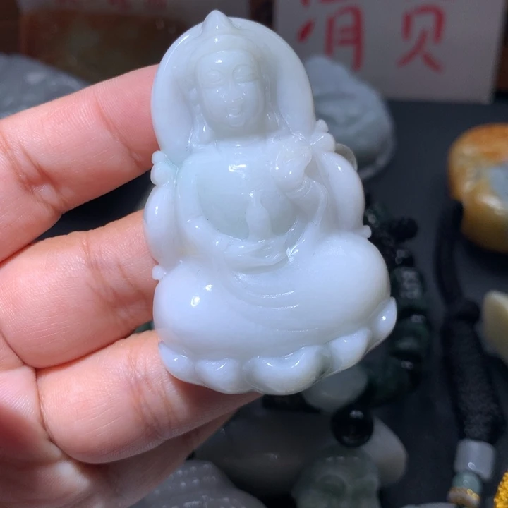 翡翠未镶嵌颈饰保真天然A货翡翠