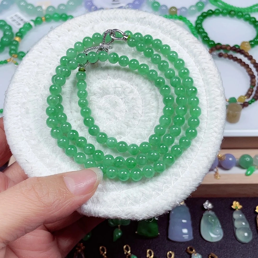 翡翠未镶嵌手链天然缅甸翡翠A货卡5.8-5.5