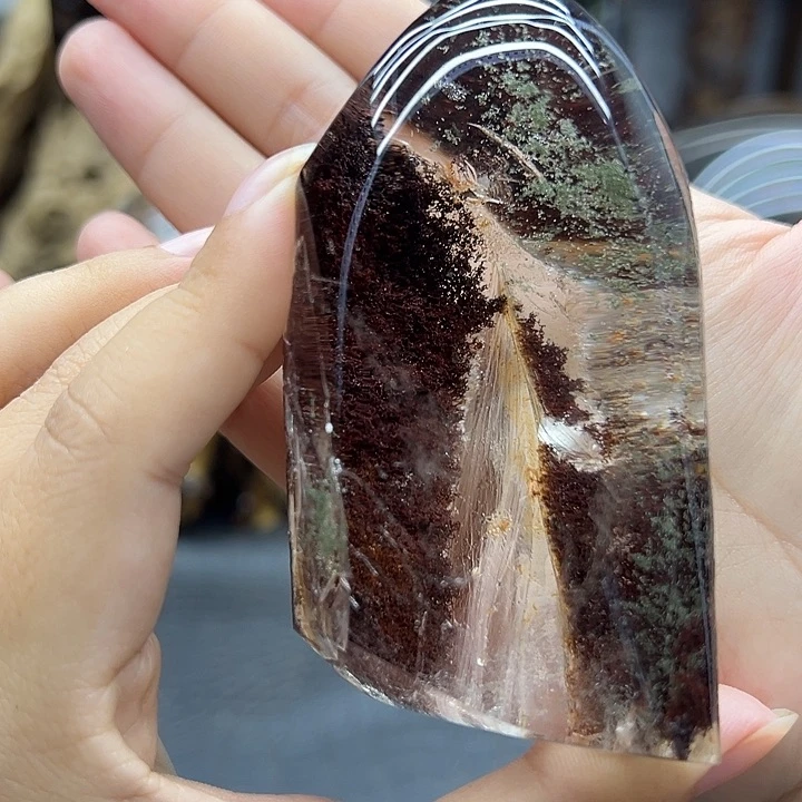水晶珠宝半成品未镶嵌红幽灵