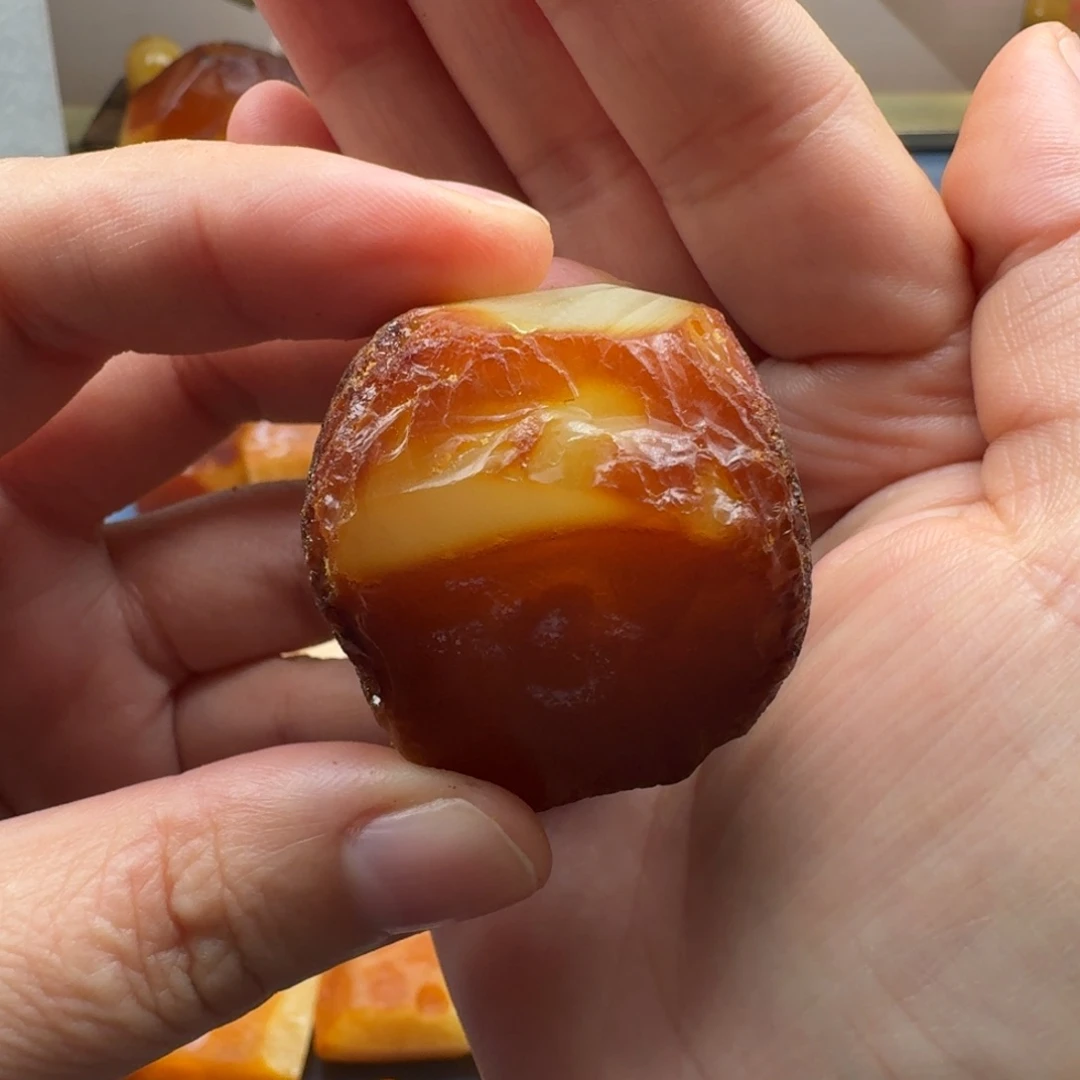 紫***高裸石琥珀未镶嵌琥珀蜜蜡定制