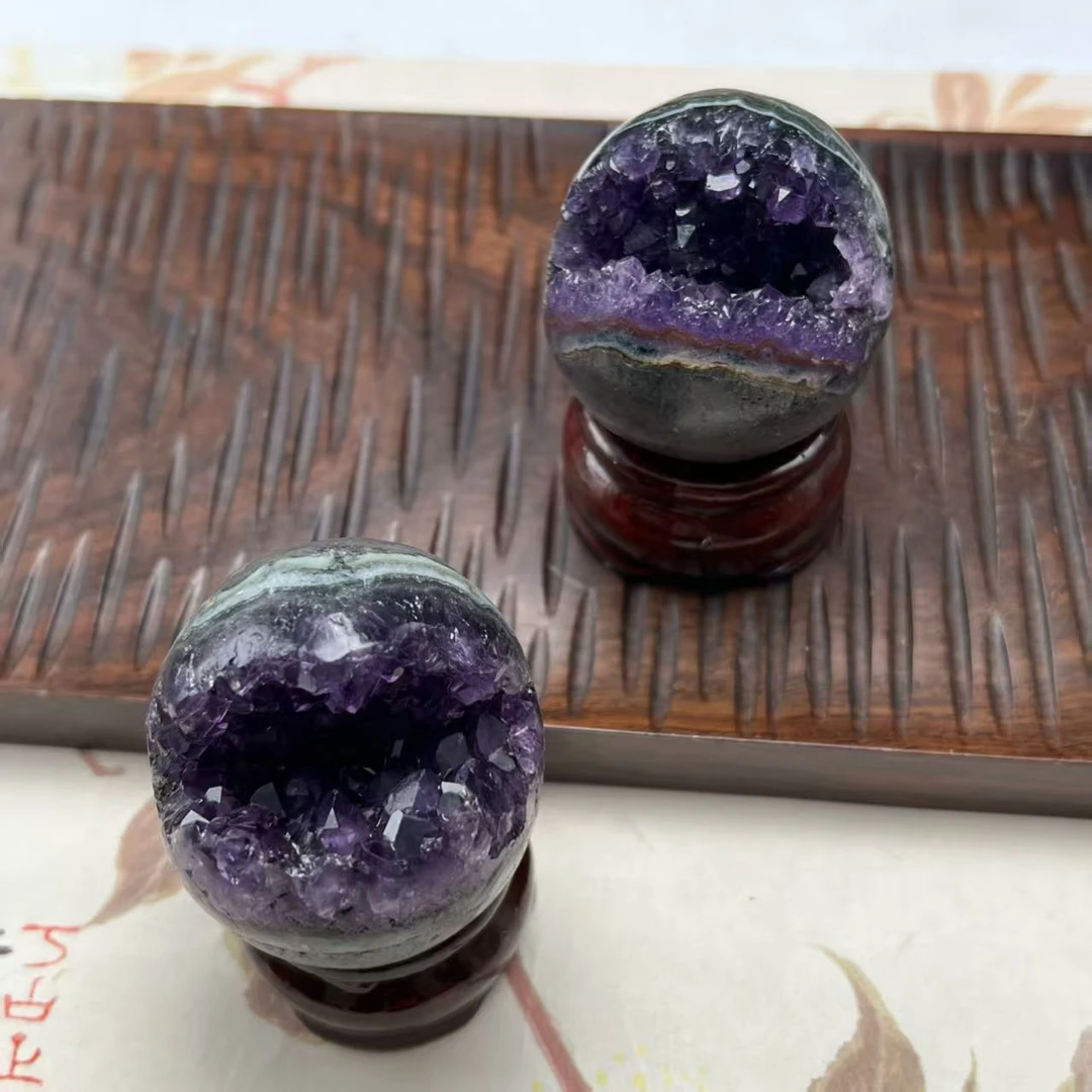 【北野珠宝】天然紫水晶晶洞摆件-B182H-3多样性发一56x53mm