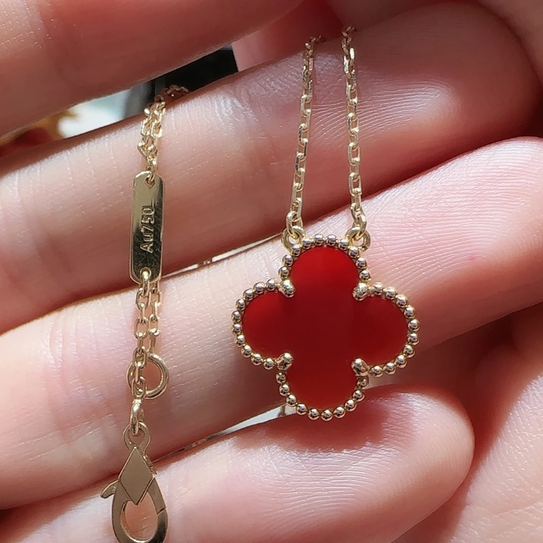 玛瑙/玉髓项链18K金镶嵌项链