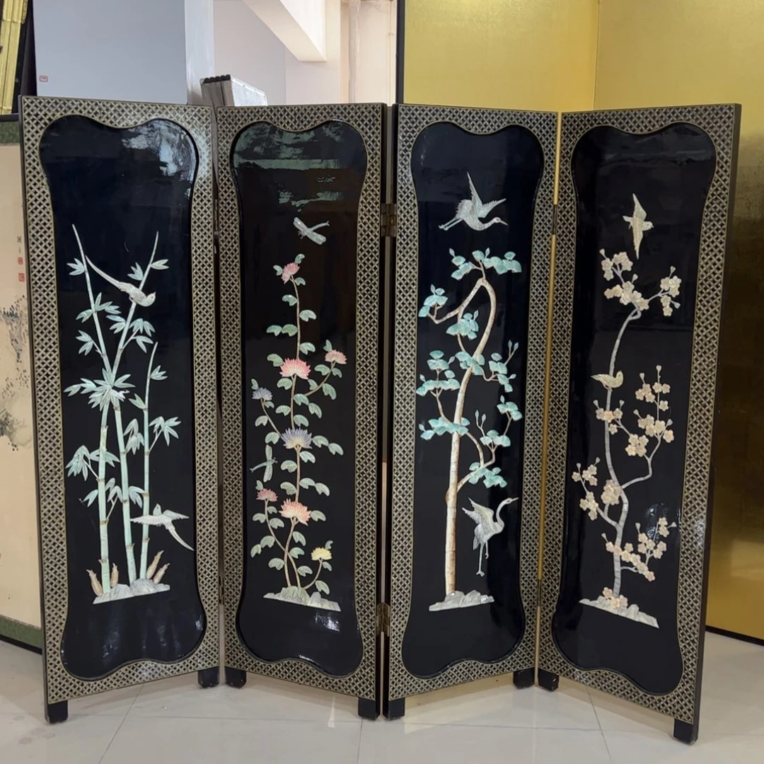 绘画屏风框画茶空间设计