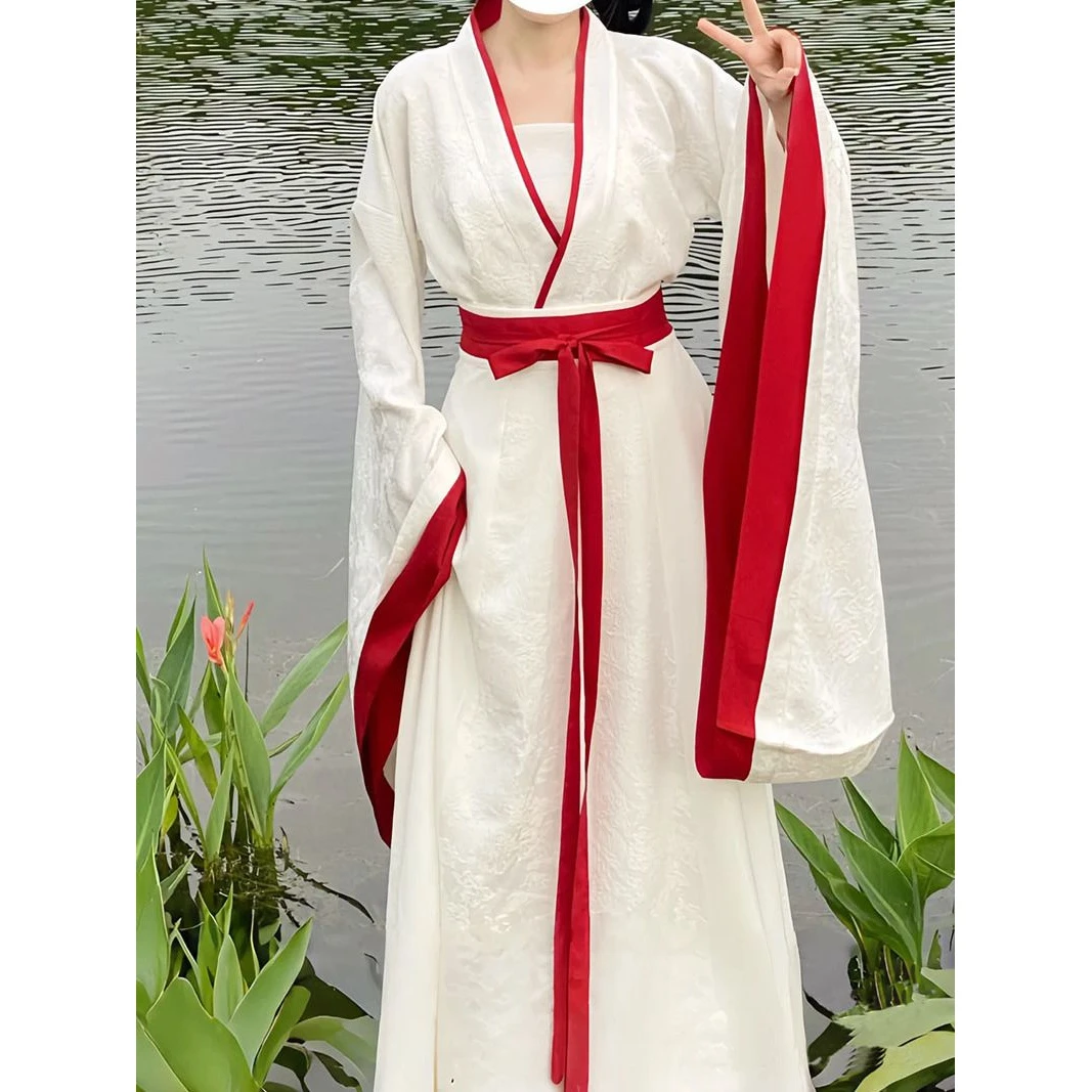 【7999人收藏】花间令鞠婧祎同款影视古装汉服女中国风魏晋交领宽松