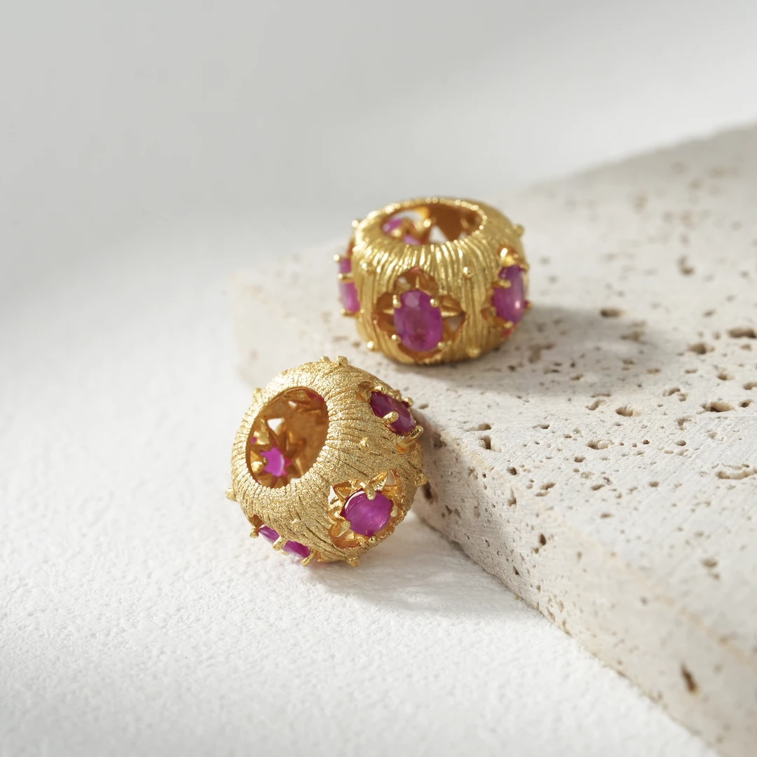 【云上叙】S925银红宝石吊坠-多样性发其一-3*4mm-V69376-M（甄选）