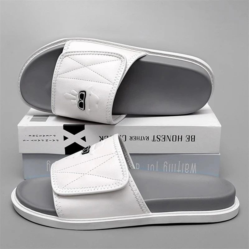 费比萨彻拖鞋男款潮牌夏季外穿魔术贴真皮高级感防滑运动休闲凉拖