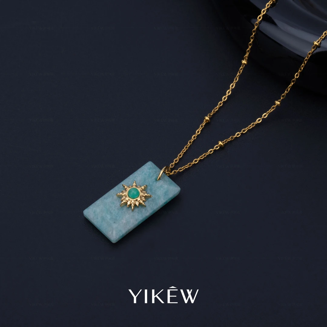 钛钢项链 【YIKEW】太阳花无事牌项链｜吊坠Harmony 项链YX2592B