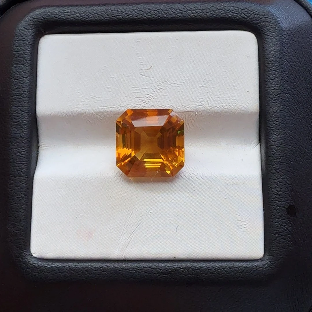 黄晶珠宝半成品未镶嵌抢购福利价全净满火彩暴力黄卡十毫米