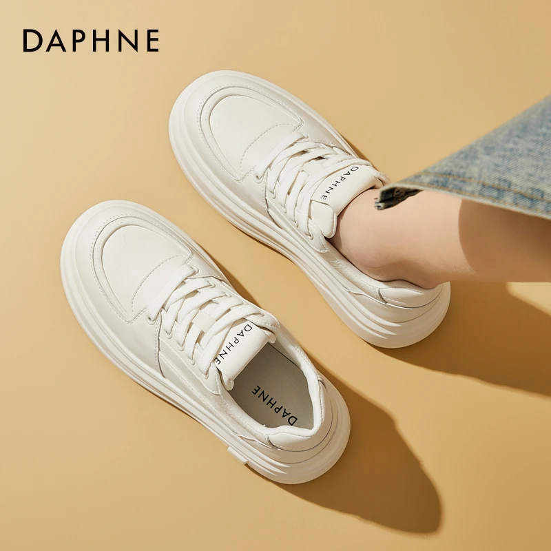 达芙妮厚底增高小白鞋女2025秋季新款运动休闲板鞋百搭舒适女鞋子