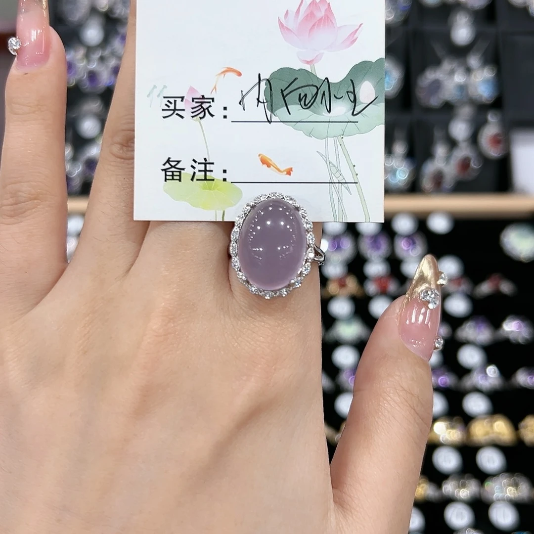 紫晶戒指银S925镶嵌戒指