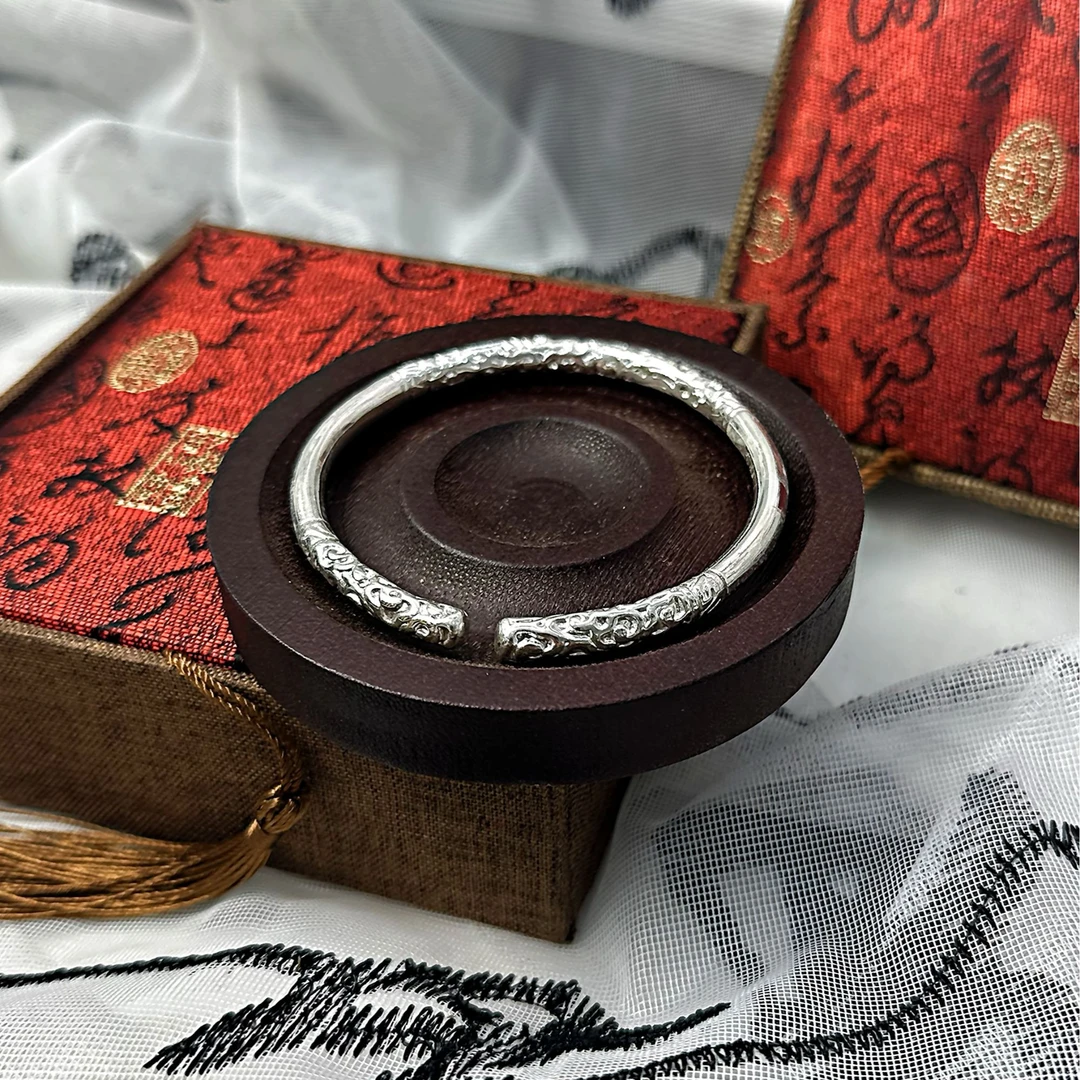 足银手镯 999.9 35g【S035】 金箍棒手镯经典百搭手工时尚复古
