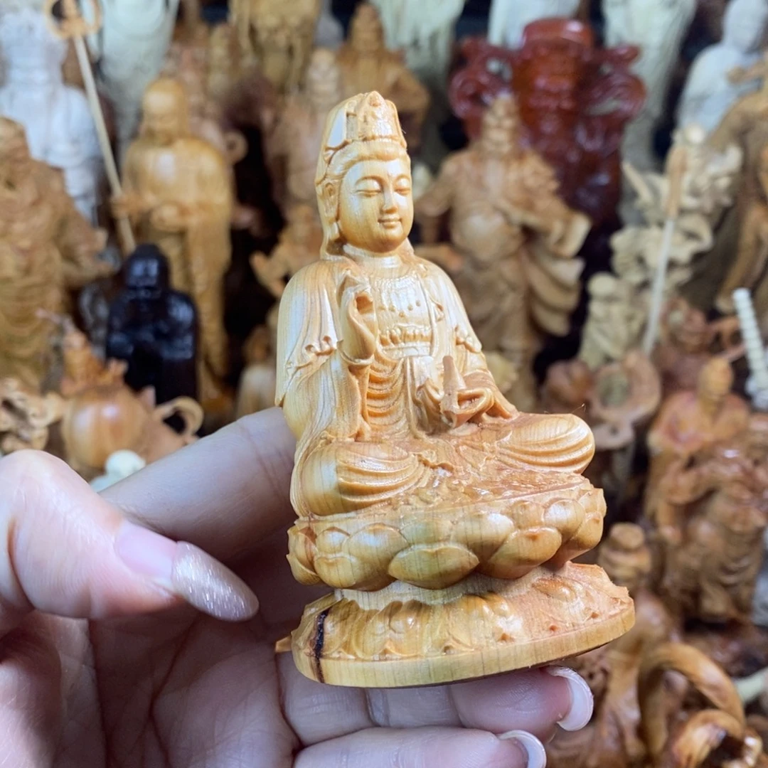 木崖柏9高坐莲观音微瑕