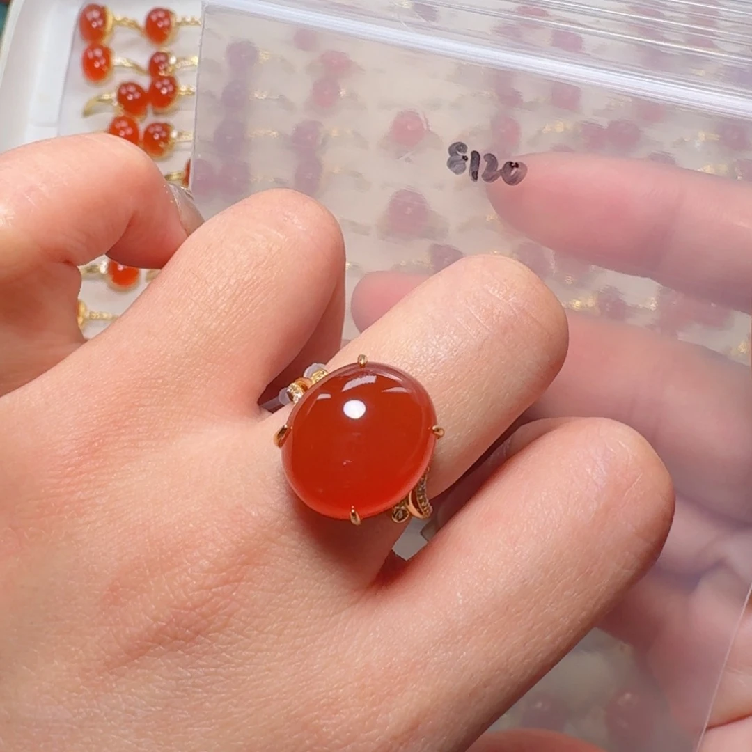 南红玛瑙南红银S925镶嵌