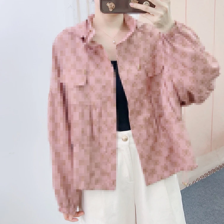 128连帽印花休闲百搭韩版短款风衣外套1128/GP