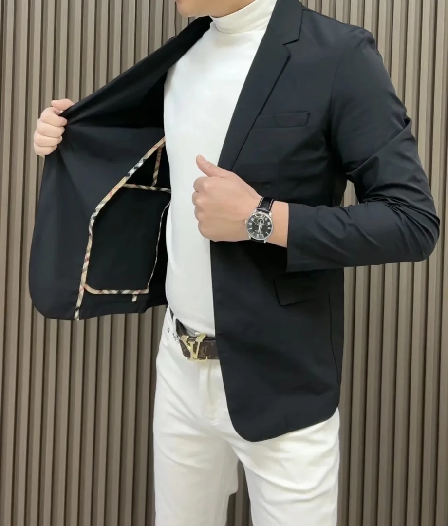 2025春夏韩版冰丝休闲商务百搭西服显瘦时尚修身轻奢气质西装外套