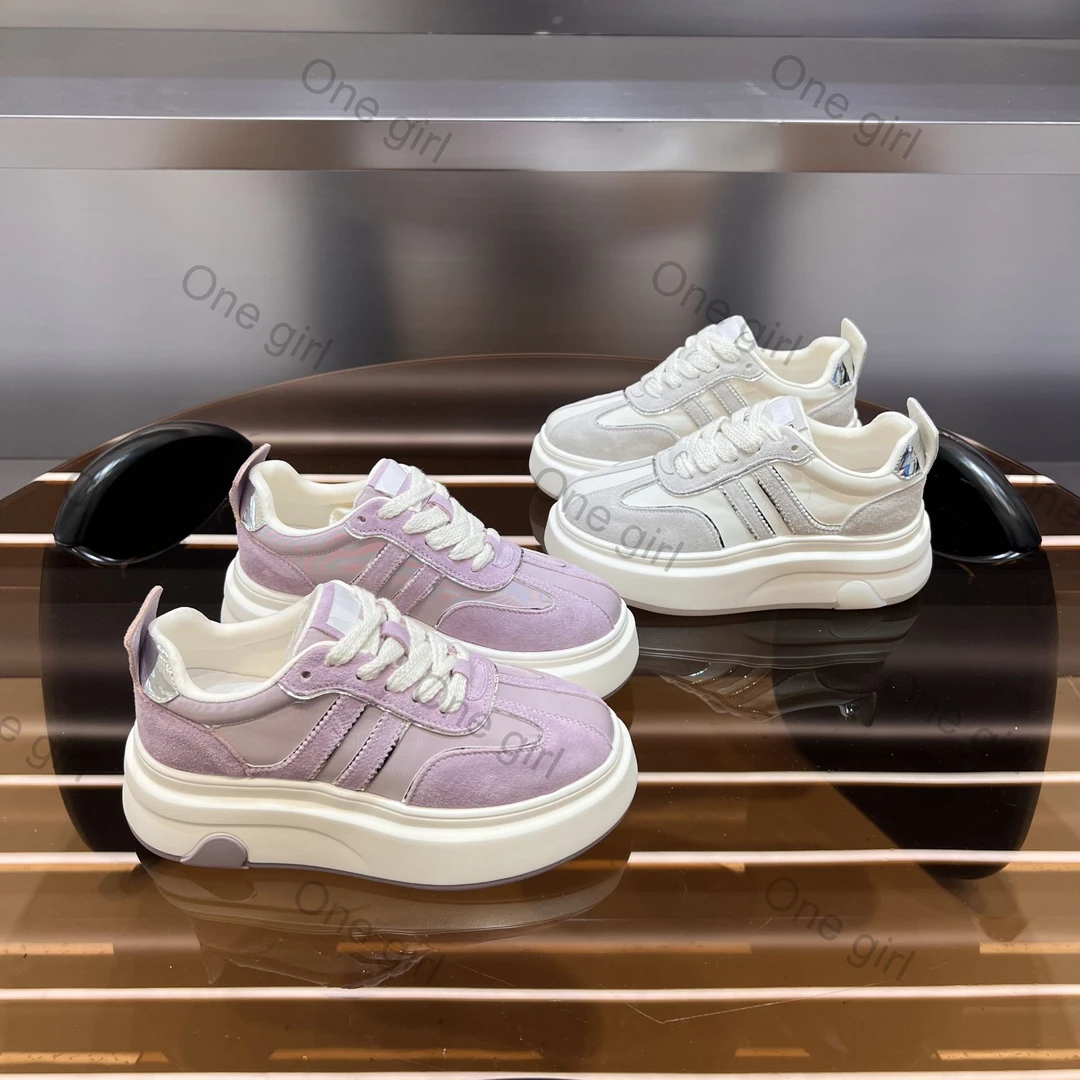 【香芋白巧】女鞋2025春夏新款增高时尚风松糕鞋潮流板鞋低帮系带