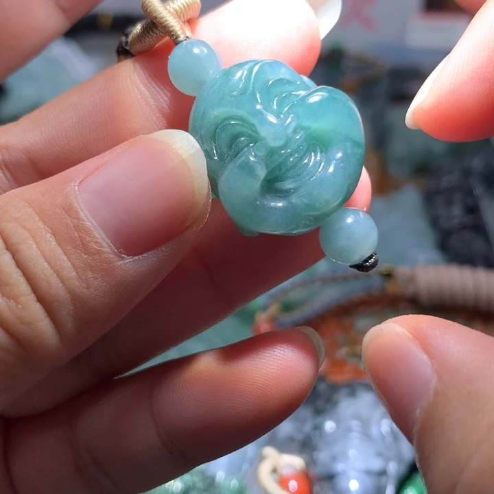 翡翠颈饰未镶嵌保真天然A货翡翠