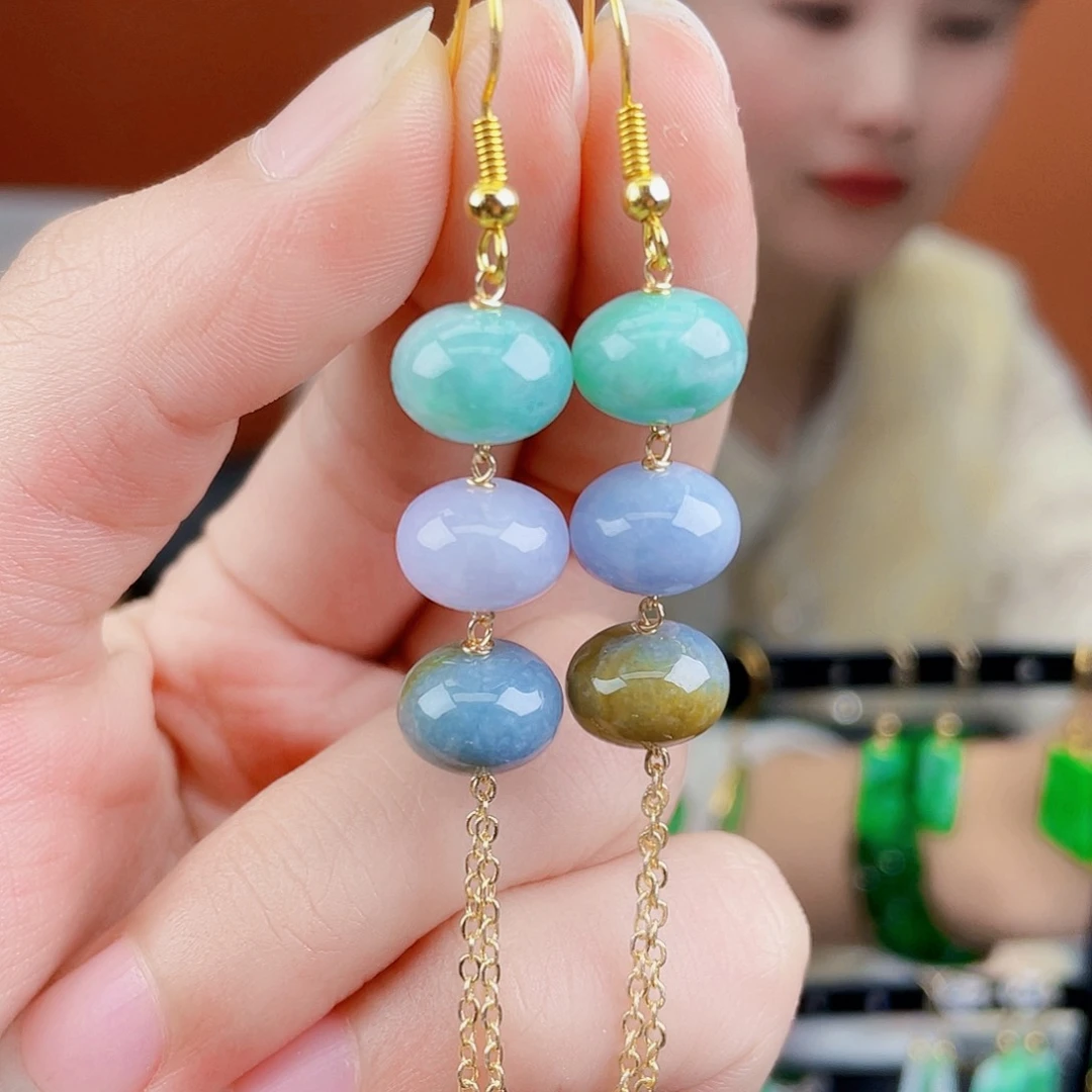 翡翠未镶嵌耳饰饰品