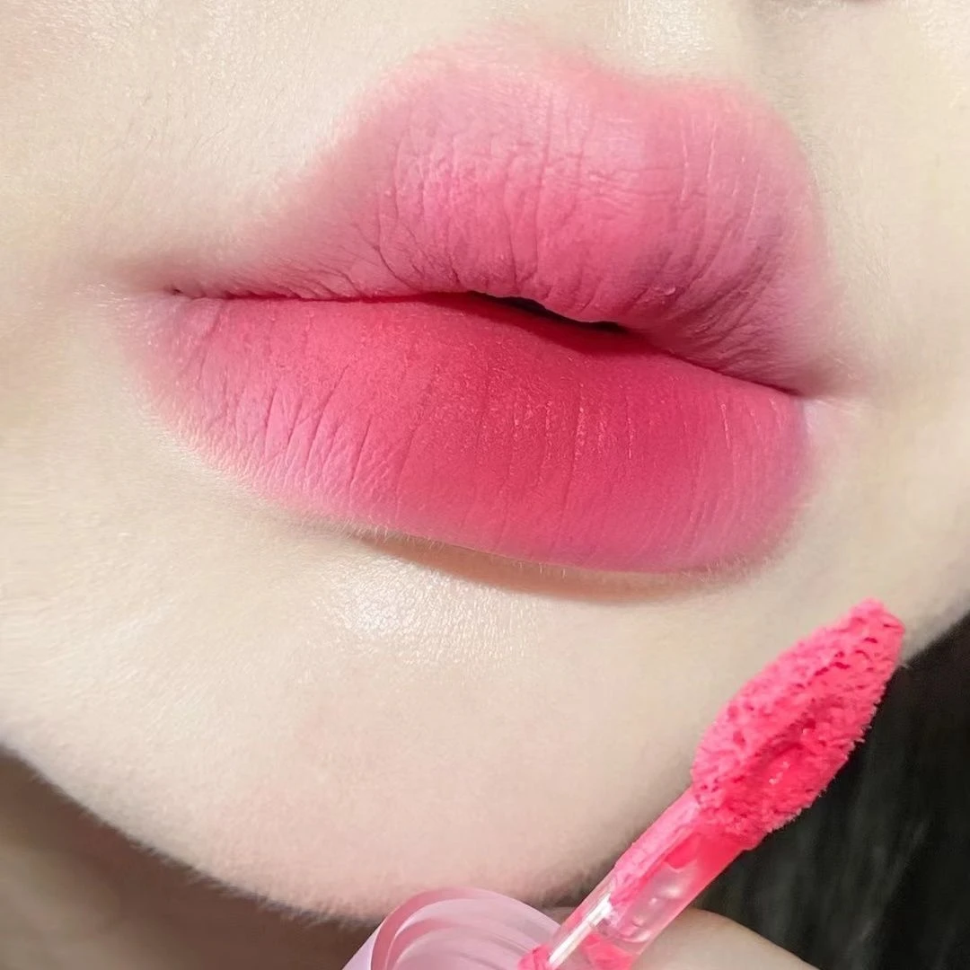 韩樱花粉!云感唇泥浅玫粉唇釉女团色不沾杯口红伪素哑光唇光雾