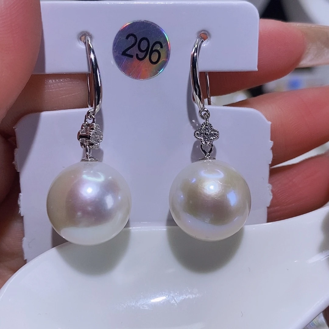 淡水珍珠耳饰银S925镶嵌半***i
