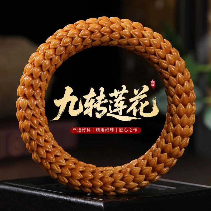 高抛九转莲花精雕猴头手串单圈文玩男士佛珠念珠手链野生核桃批发