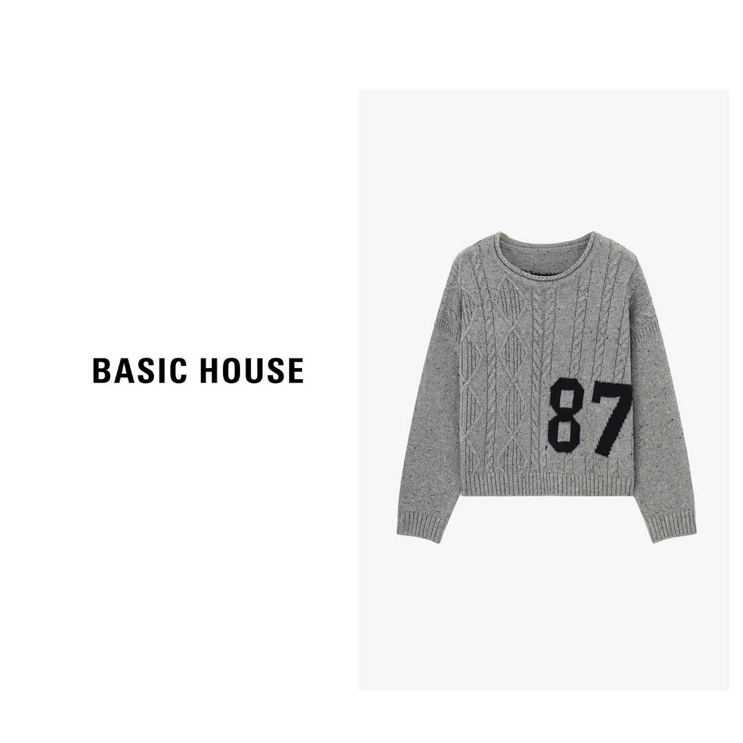 Basic House/百家好长袖针织时尚休闲百搭女士毛衣-B06245C2312