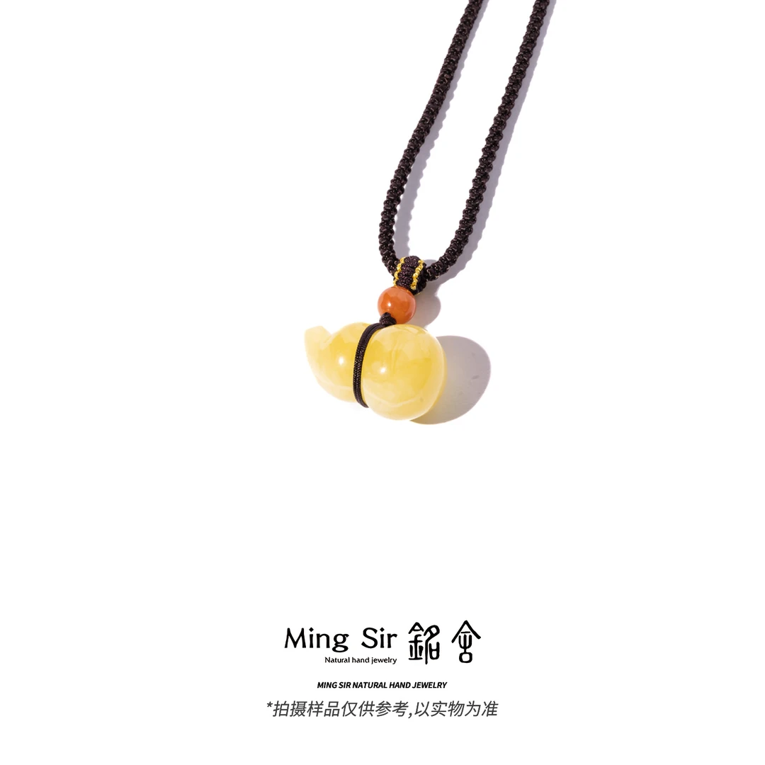 【铭舍 葫芦满花微瑕小克重】俄料蜜蜡葫芦款吊坠颈饰挂坠时尚