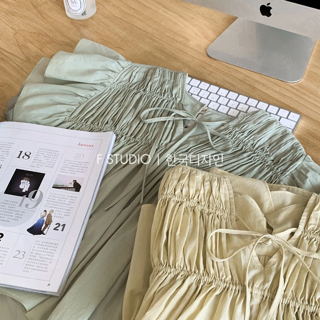 「新品」【绿野仙踪】 V领系带上衣FS301S016