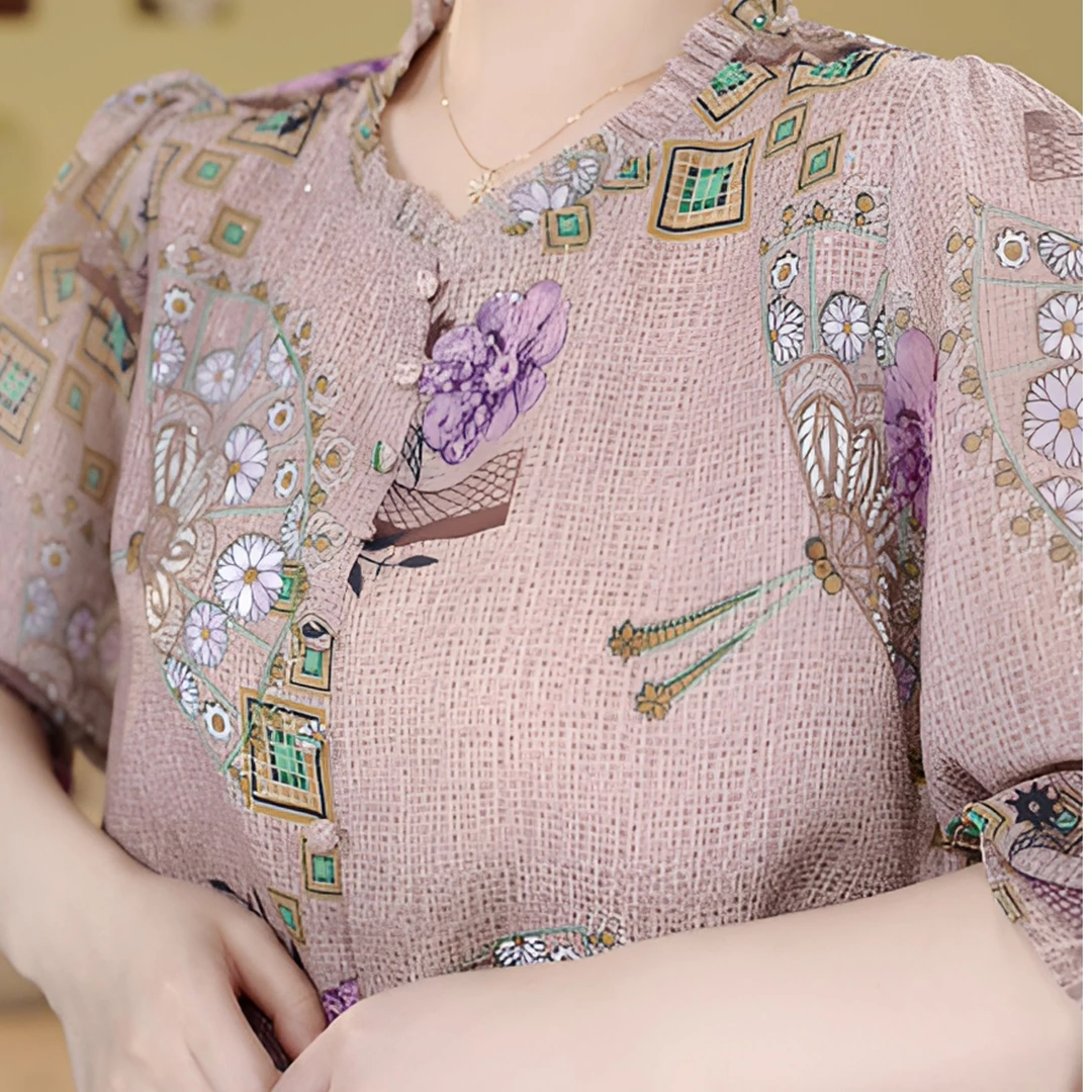 杭州专柜2025新款简约圆领通勤衬衫女E-7067