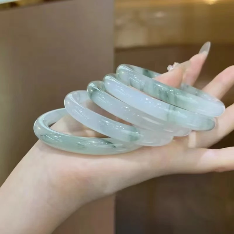 天然玉石天山翠手镯多样性发货-123