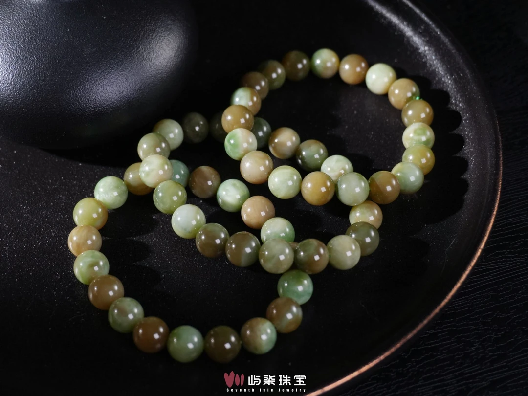 H431 和田玉未镶嵌 黑羊洞多色素串多样性发一10mm 防跑