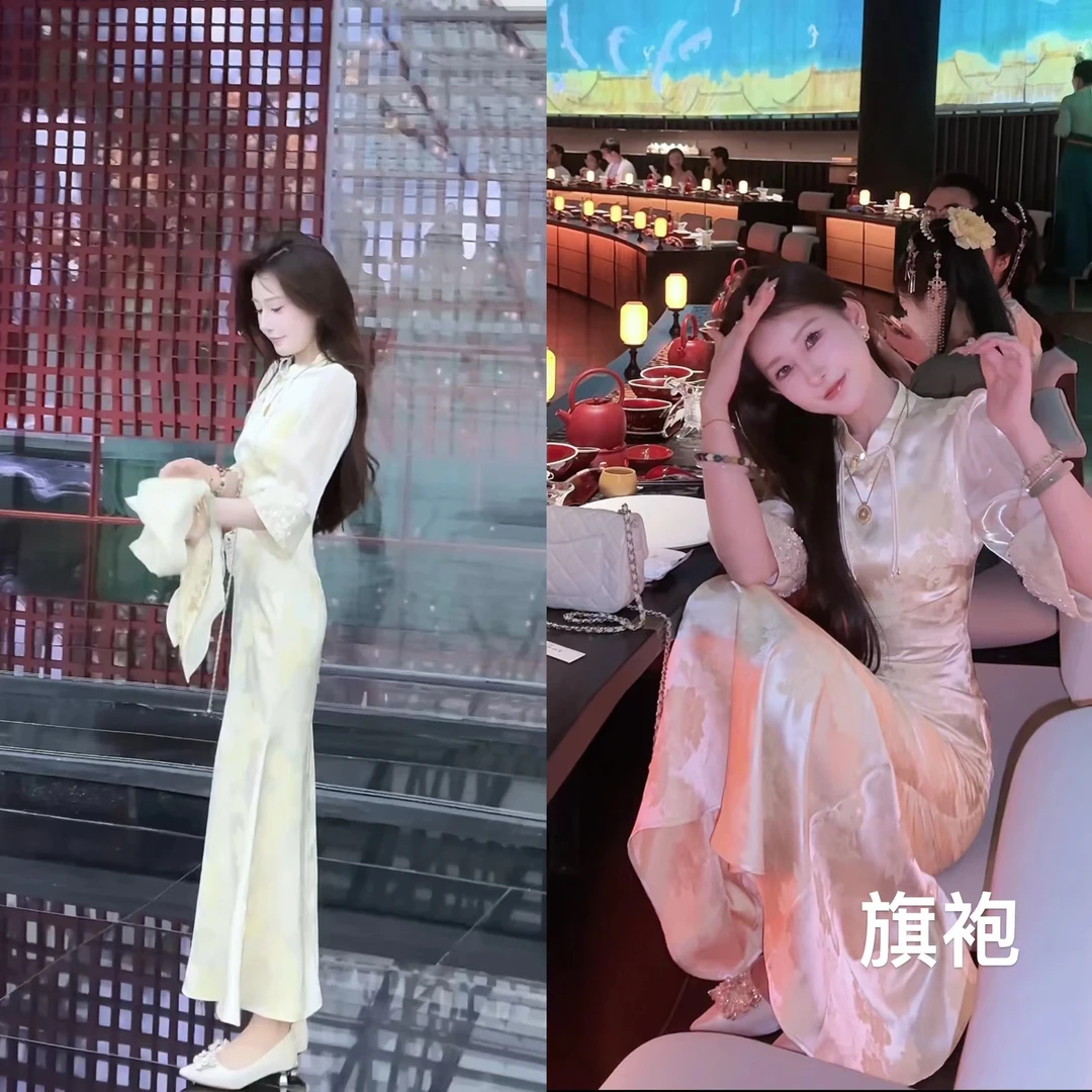 【婷婷】《宫宴》绝美华服 金色织金国风旗袍 TTH2SX305