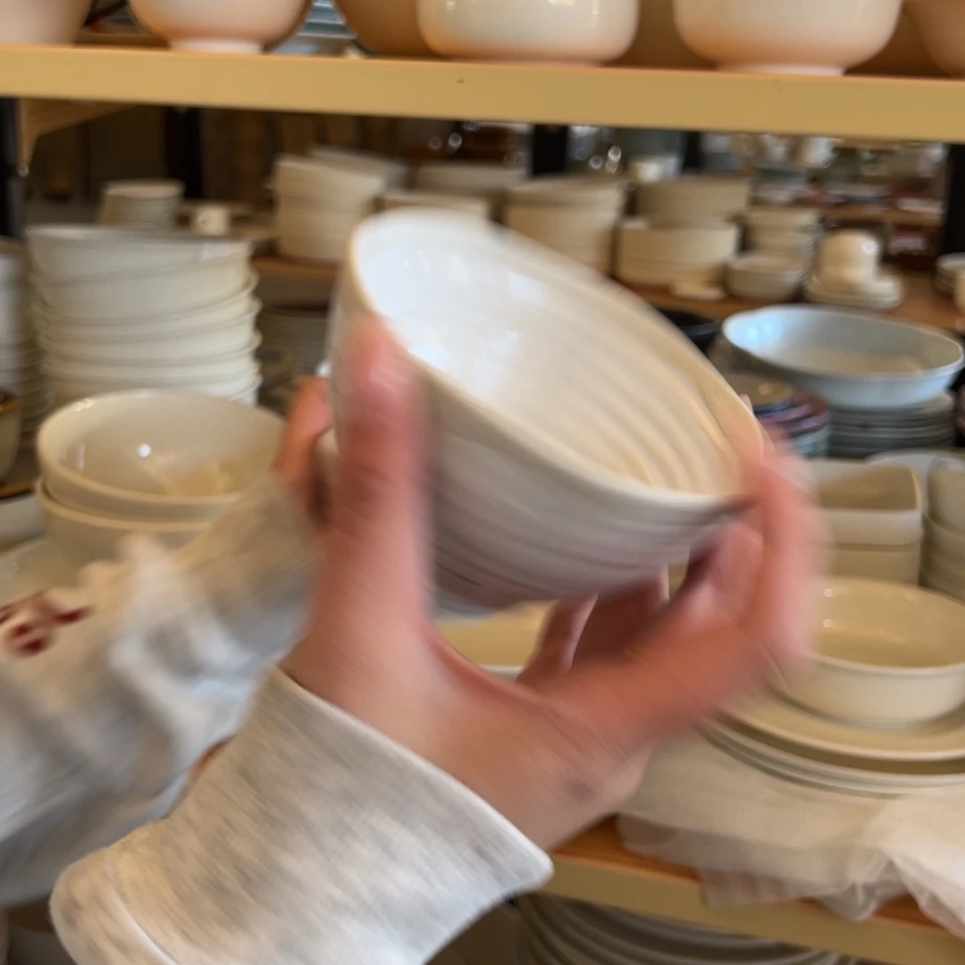 新骨瓷210瑕疵慎拍灰色磨砂圈圈 4寸小碗