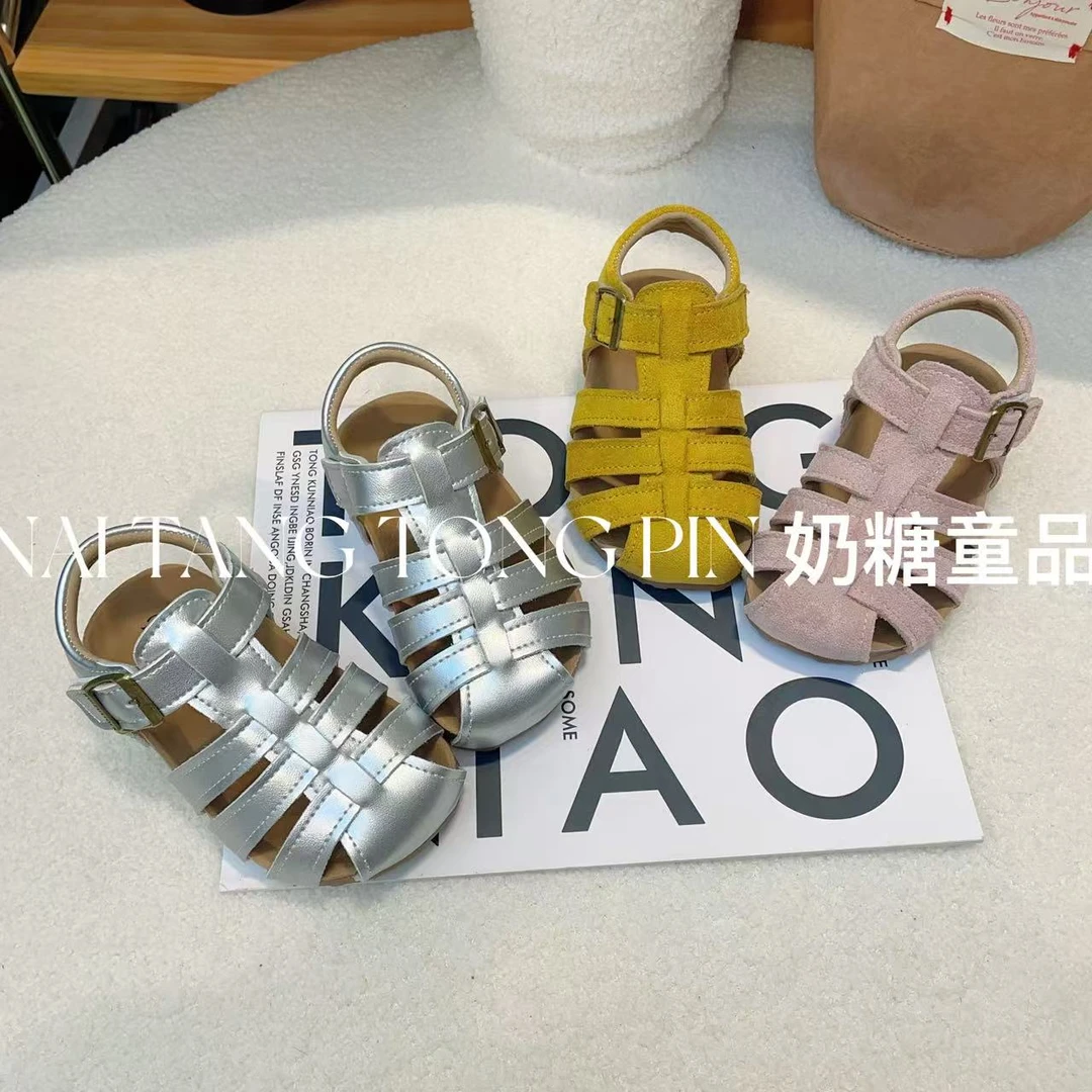 【纯爱艺术家】韩版男童复古中性风包头勃肯鞋夏季休闲女童沙滩凉鞋