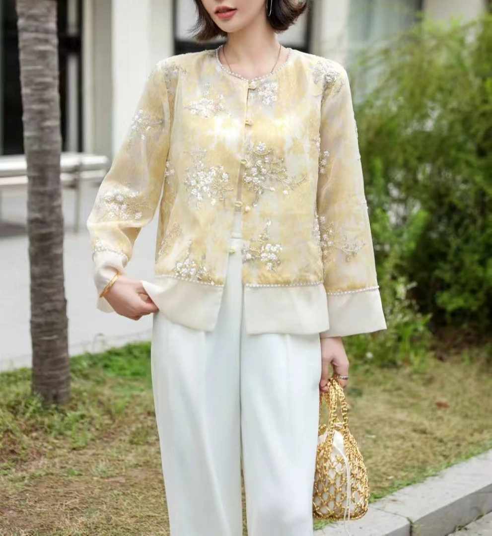 【千金坊】新款高品质重工提花款国风外搭