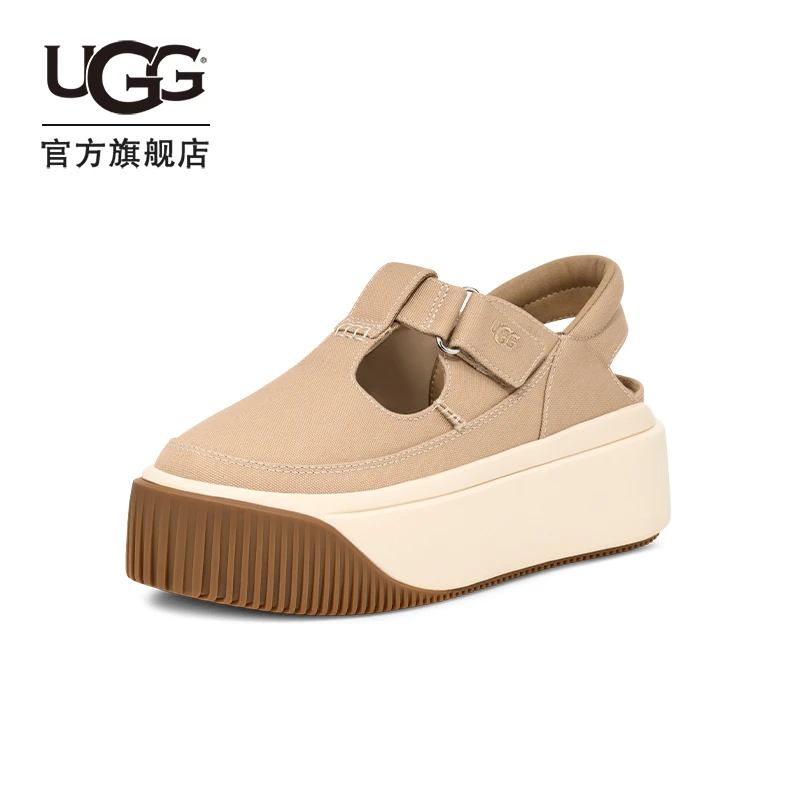 UGG夏季新款女士时尚舒适圆头厚底魔术贴束带休闲鞋 1167500-DB