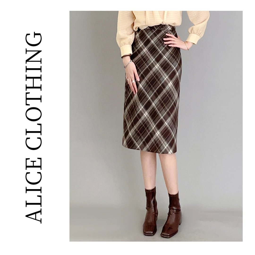 6 alicelulu“一裙多穿”通勤半裙优雅格纹秋冬氛围S620980W