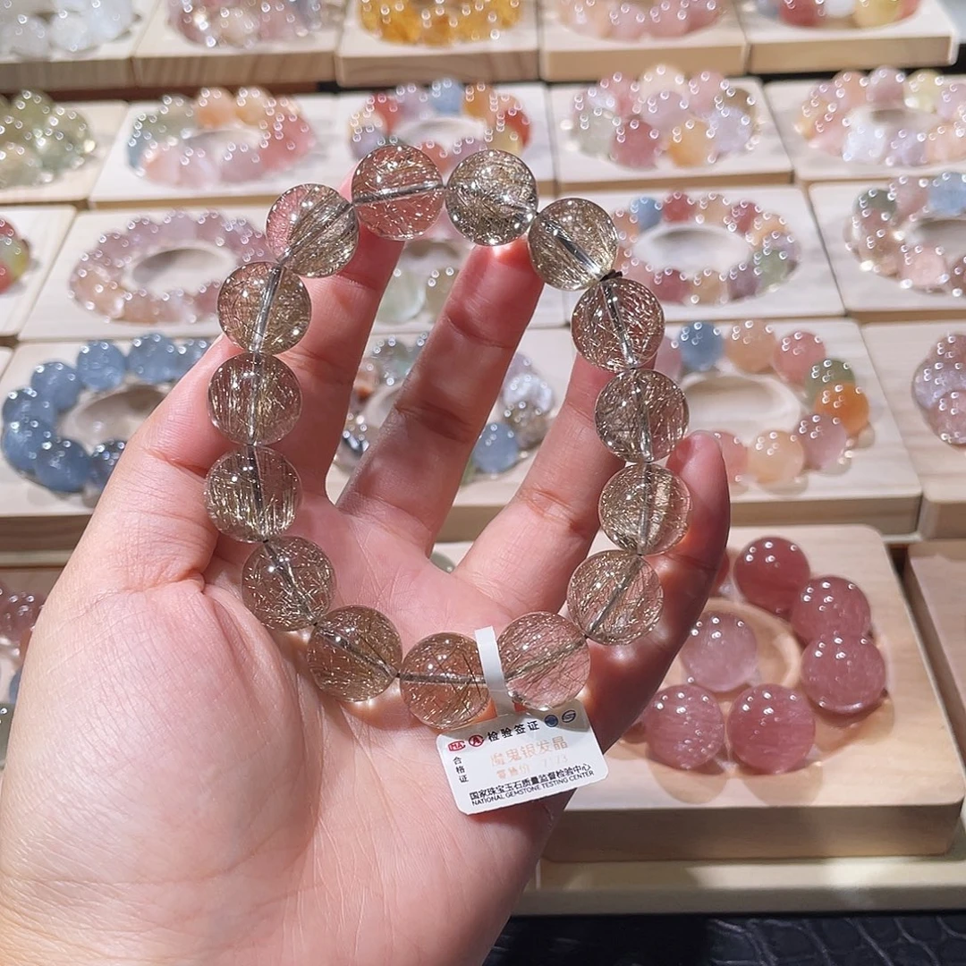 未镶嵌水晶手链银发晶手链，晶体通透