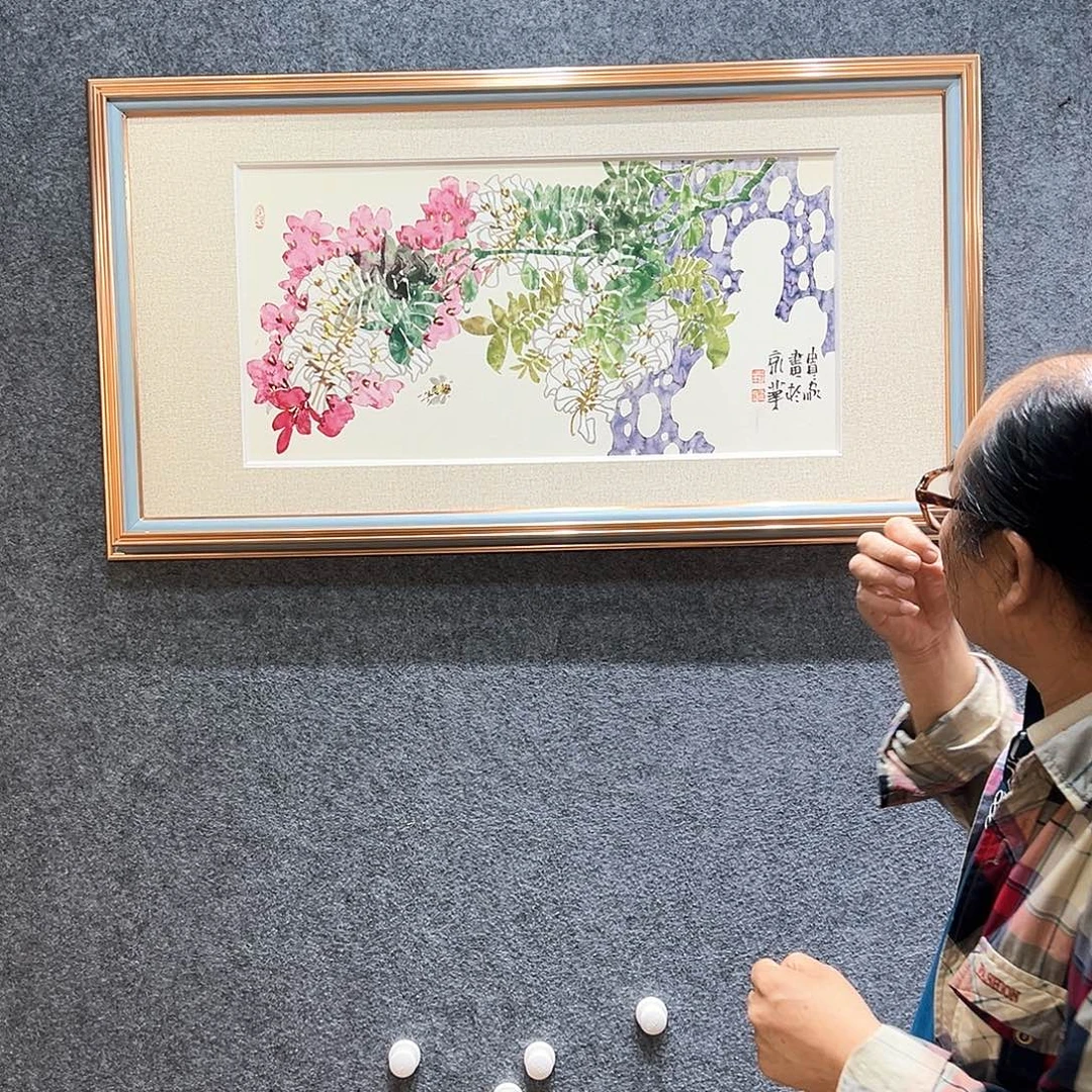 国画纯手绘画心原创