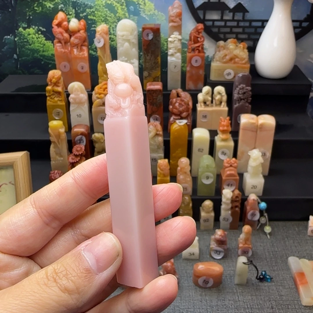 印石寿山石龙戏珠