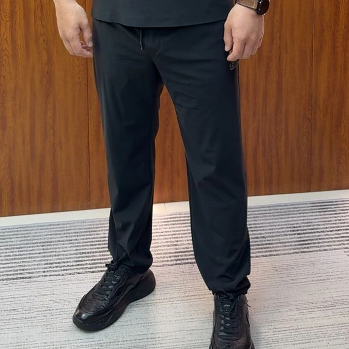 BUSINESS男士夏季系带松紧腰休闲直筒裤