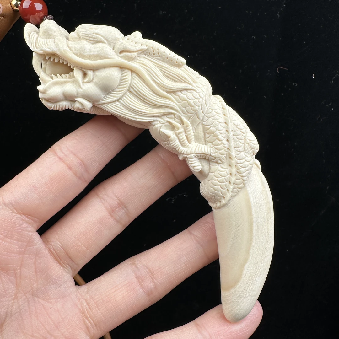H1749天然猛犸牙鬼工 龙牙尖 21*109mm支持鉴定 假一罚四