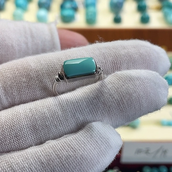 绿松石银S925镶嵌戒指