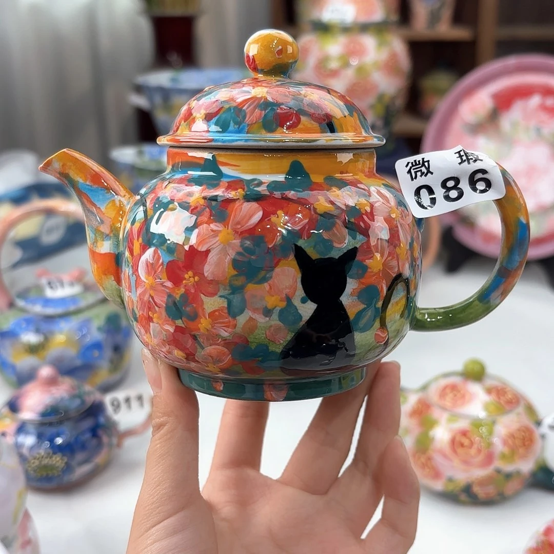景德镇手绘高温釉下彩陶瓷茶具