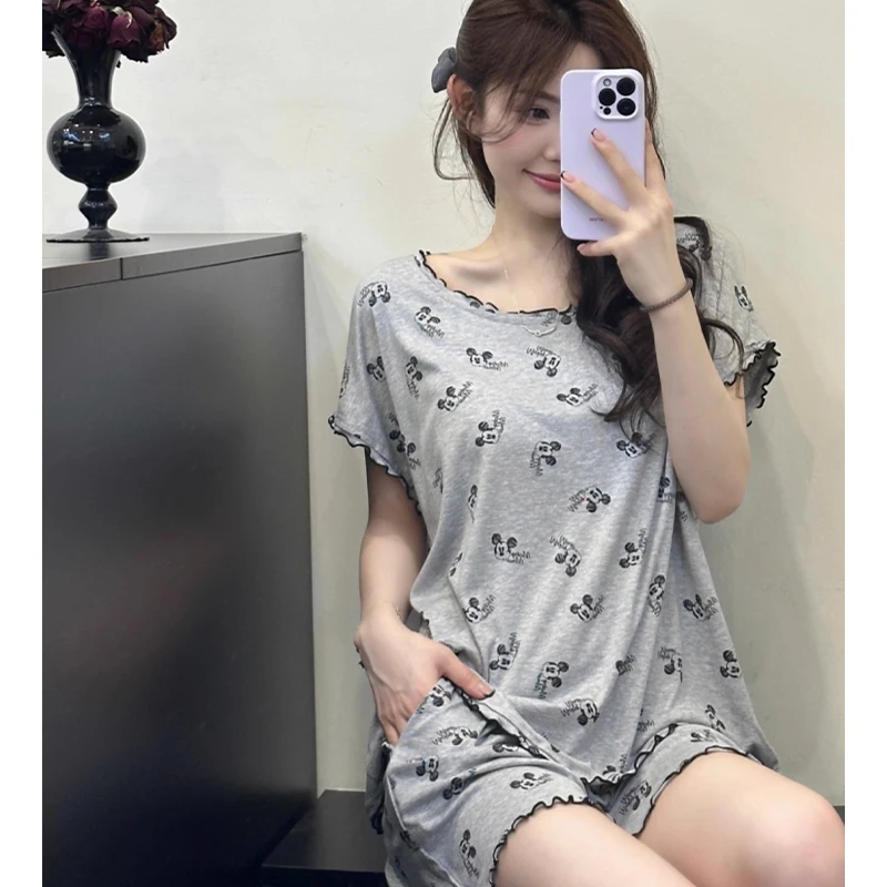 莫里伊【迪士尼米奇灰色套头双短】小众设计师家居服