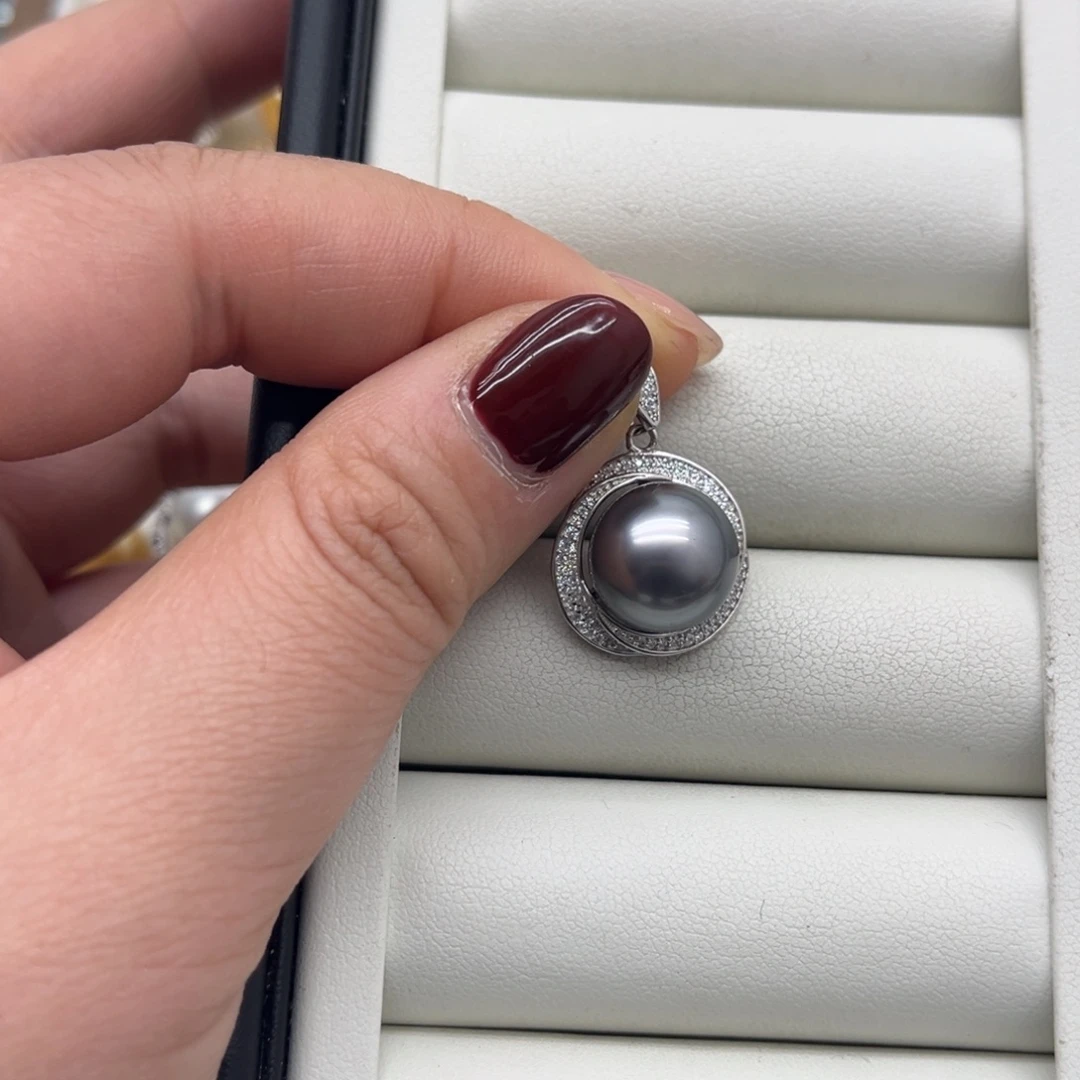 吊坠(不含链)银S925镶嵌海水珍珠