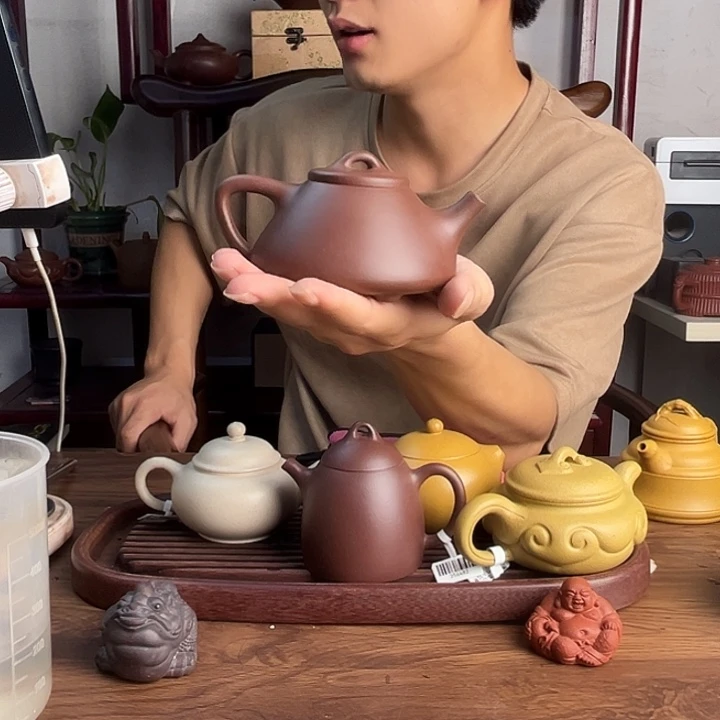 茶壶紫砂原矿紫泥160cc子冶石瓢