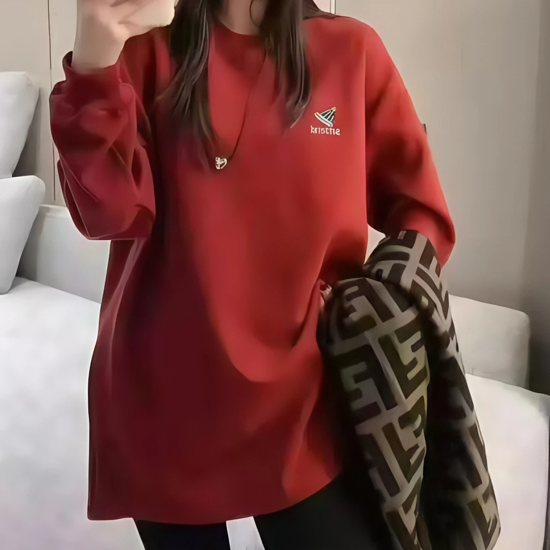 Z.X 欧货刺绣磨毛加绒长袖T恤 9098（C3）