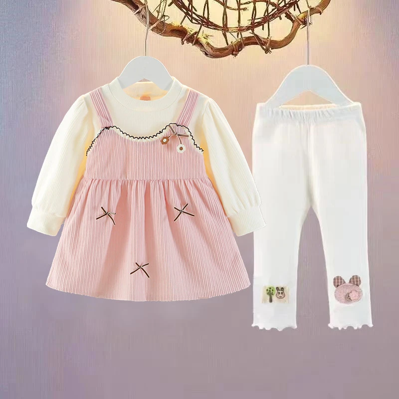 女童套装春秋2025新款洋气时髦宝宝春秋季韩版休闲网红儿童公主裙