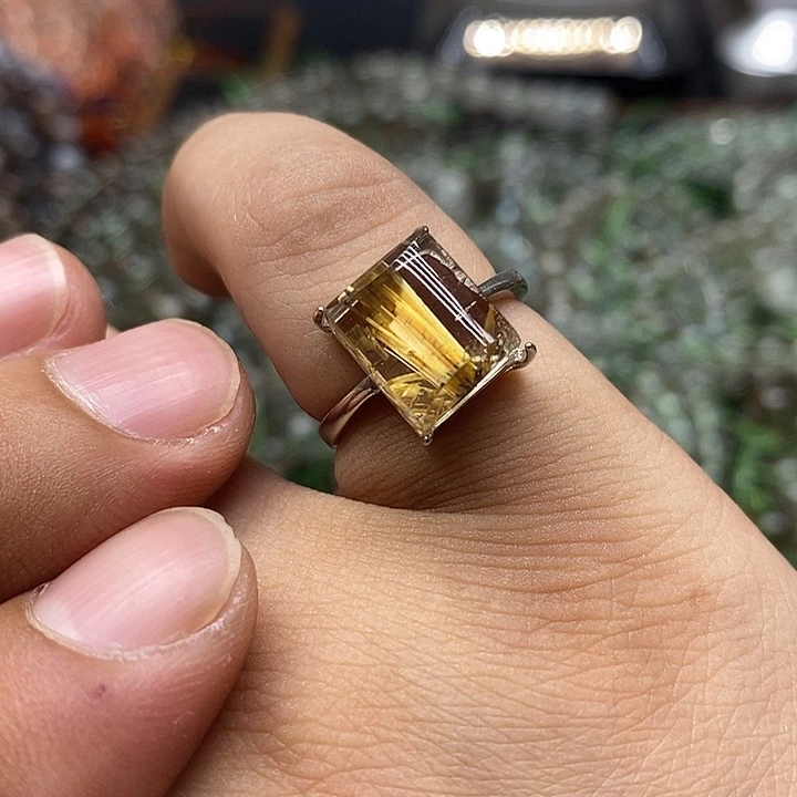 戒指银S925镶嵌水晶带